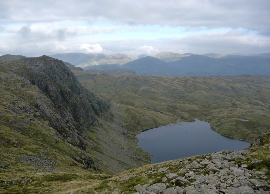 Stickle Tarn and Langdale Pikes